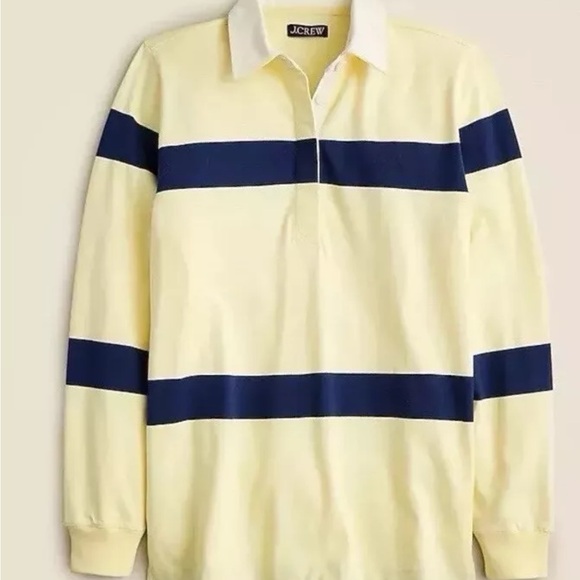 Jcrew Relaxed rugby T-shirt jersey Size XS CC993 navy and yellow - Picture 2 of 3